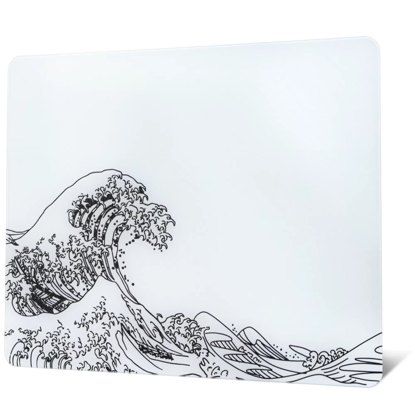 White Glass Mouse Pad Topographic Map Large Glass Gaming Mousepad Hard Mouse Pad for Speed and Precision Suitable for Gaming
