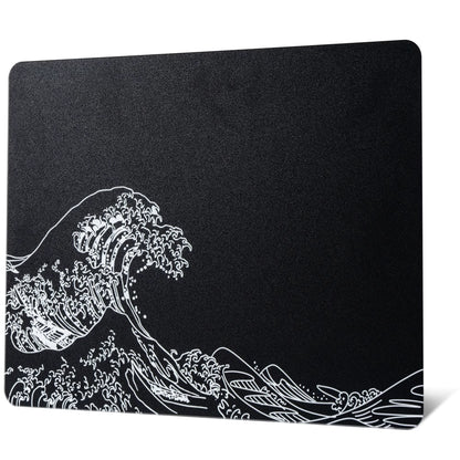 White Glass Mouse Pad Topographic Map Large Glass Gaming Mousepad Hard Mouse Pad for Speed and Precision Suitable for Gaming