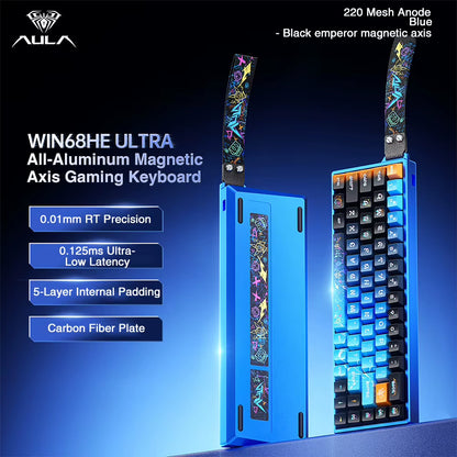 WIN68HE Ultra Gaming Keyboard Full CNC Aluminum Case Rapid Trigger 8K Return Esports High-End Custom Version