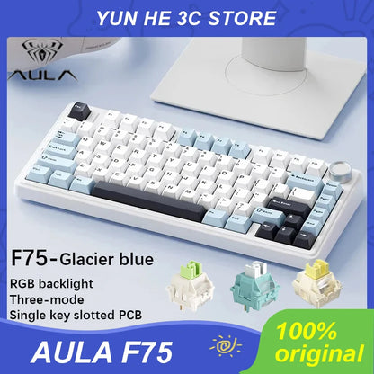 F75 Mechanical Keyboard Wired/2.4G Wireless/Bluetooth RGB PBT 75% Layout OEM Profile Gasket Customized Pc Gaming Keyboard