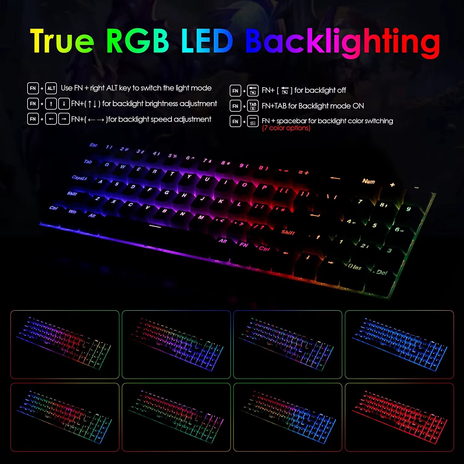 K688 Gaming Mechanical Keyboard RGB Backlit 78 Keys Swith Anti-Dust Proof Switches Hot Swappable Ergonomic for PC Gamer