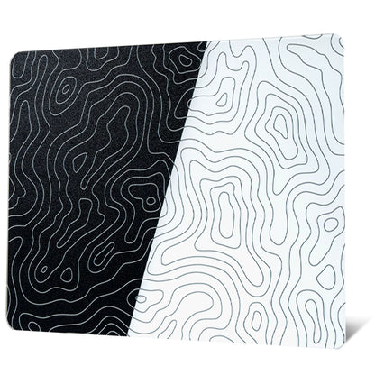 White Glass Mouse Pad Topographic Map Large Glass Gaming Mousepad Hard Mouse Pad for Speed and Precision Suitable for Gaming
