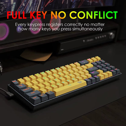 K688 Gaming Mechanical Keyboard RGB Backlit 78 Keys Swith Anti-Dust Proof Switches Hot Swappable Ergonomic for PC Gamer