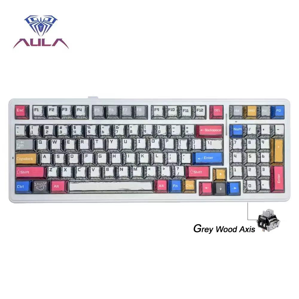 F99 Gaming Mechanical Keyboard Three Mode 2.4G Wireless Bluetooth Wired Hot Swap PBT Gasket RGB for Games Typing 99 Keys