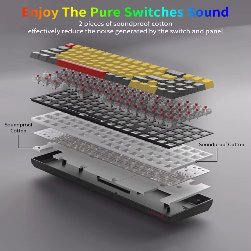 K688 Gaming Mechanical Keyboard RGB Backlit 78 Keys Swith Anti-Dust Proof Switches Hot Swappable Ergonomic for PC Gamer