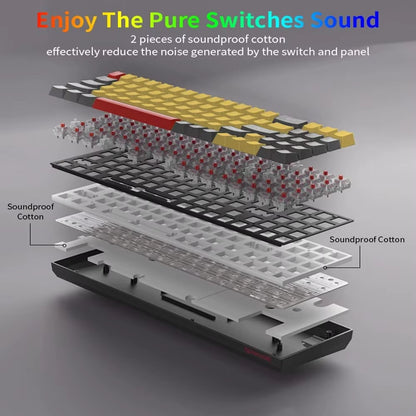 K688 Gaming Mechanical Keyboard RGB Backlit 78 Keys Swith Anti-Dust Proof Switches Hot Swappable Ergonomic for PC Gamer