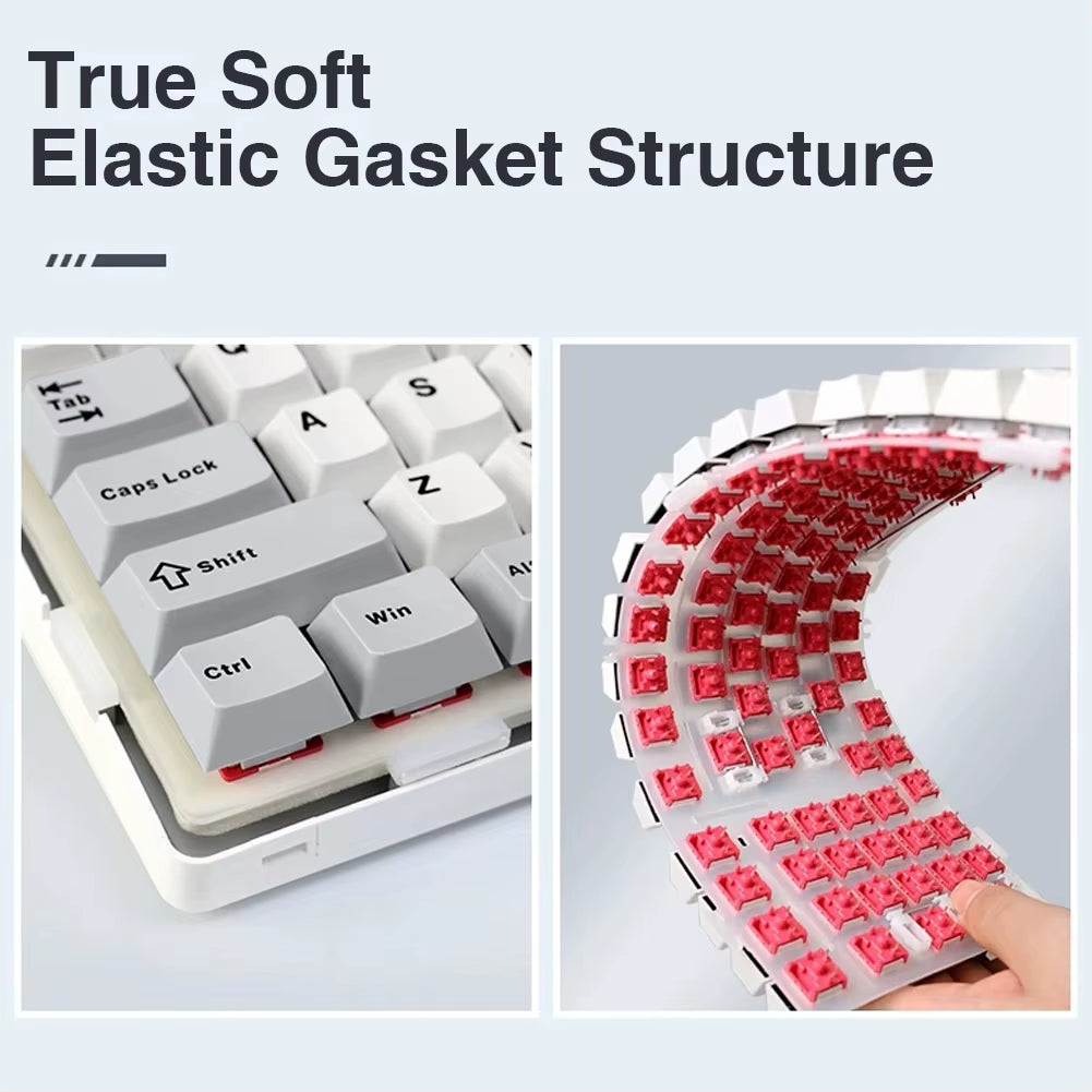 F99 Gaming Mechanical Keyboard Three Mode 2.4G Wireless Bluetooth Wired Hot Swap PBT Gasket RGB for Games Typing 99 Keys