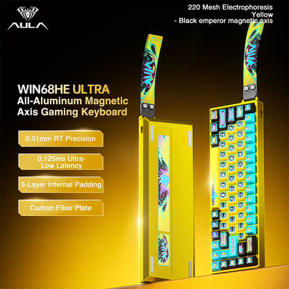 WIN68HE Ultra Gaming Keyboard Full CNC Aluminum Case Rapid Trigger 8K Return Esports High-End Custom Version